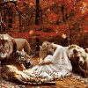 Lions And Girl paint by numbers