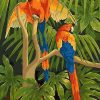 Macaw Parrots in Jungle paint by numbers