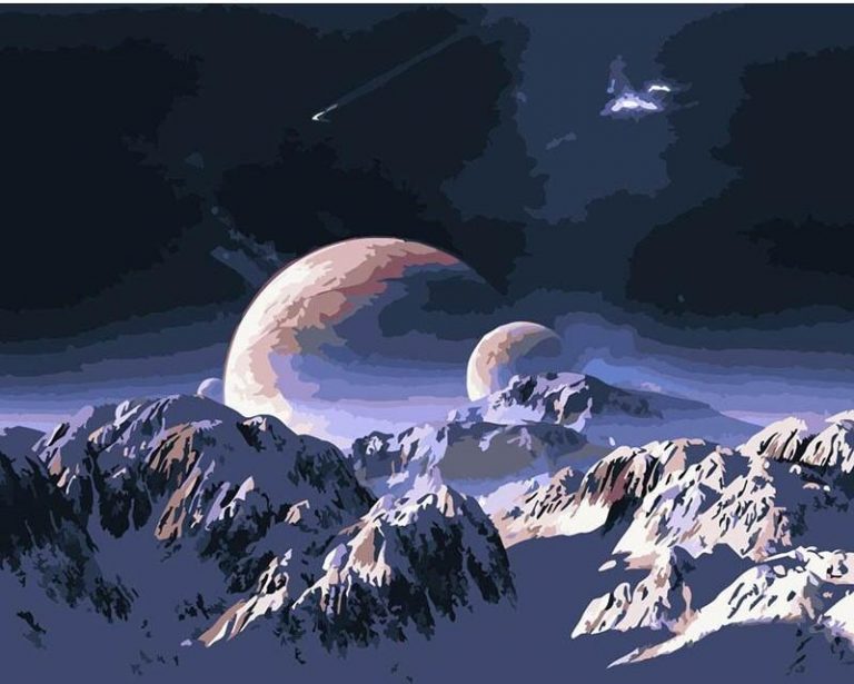 Planet Snow Mountain paint by numbers