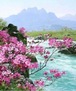 Flower River Landscape - DIY Paint By Numbers - Numeral Paint