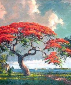 Red Tree paint by numbers
