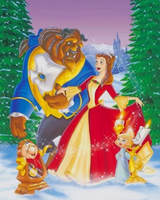 Beauty And The Beast Christmas paint by numbers