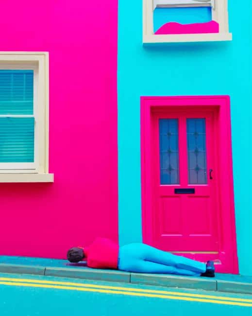 Pink And Blue House paint by numbers