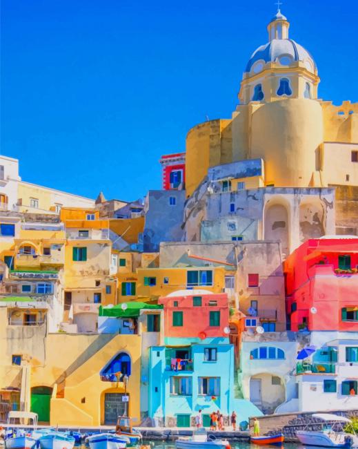 Porcida Island Italy paint by numbers