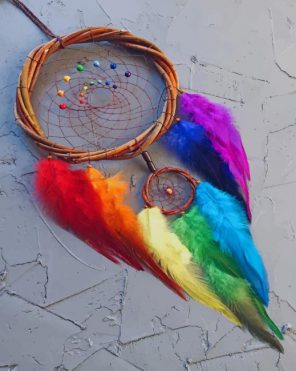 Rainbow Dream Catcher paint by numbers