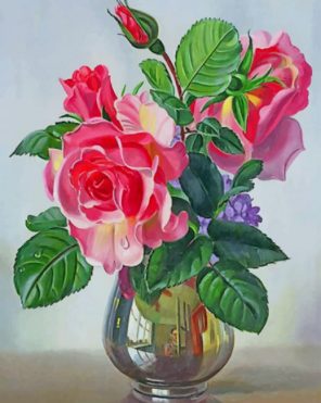 Rose Flowers Vase paint by numbers