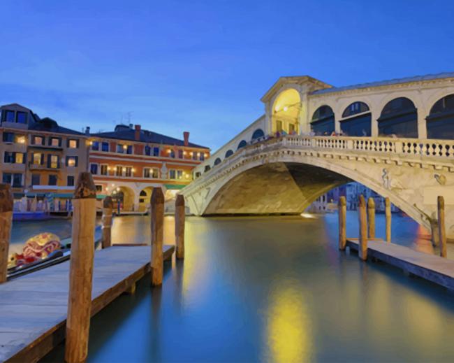 Rialto Bridge Venice paint by number