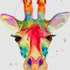 Watercolor Giraffe paint by numbers