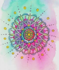 Watercolor Mandala Art paint by number