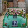 Aesthetic Classy Green Car And Flowers Paint by numbers