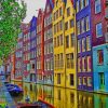 Amsterdam Colorful Houses paint by numbers