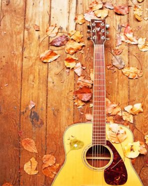 Autumn Guitar paint by numbers