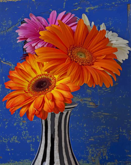 Barberton Daisies paint by numbers