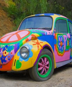 Beetle Hippie Car paint by numbers