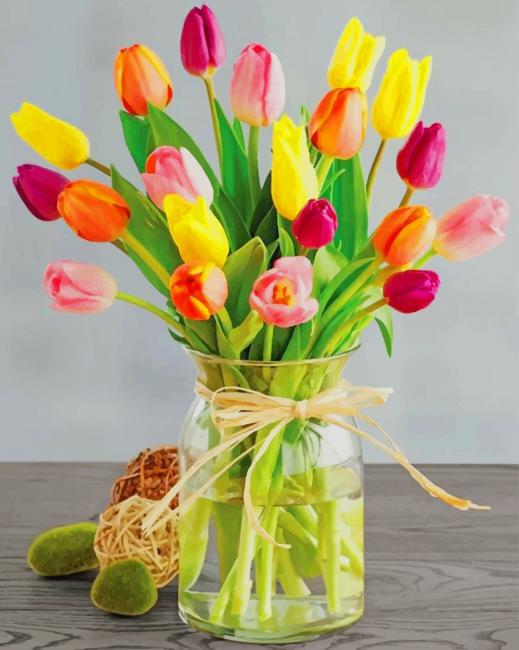Tulips Bouquet paint by numbers