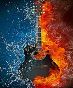 Water Fire Guitar paint by numbers