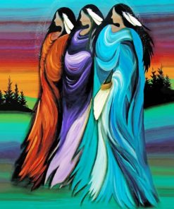Abstract Native Ladies paint by numbers