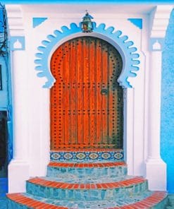 Chefchaouen Morocco Door paint by numbers