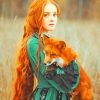 Ginger Girl With Fox paint by numbers