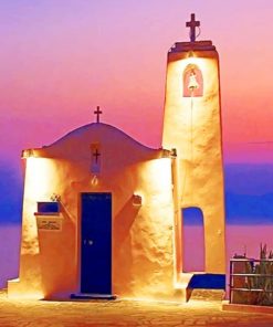 Greece Santorini Church paint by numbers