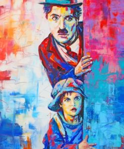 Colorful Charley Chaplin paint by numbers
