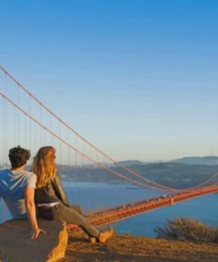 Couple In Golden Gate Bridge paint by numbers