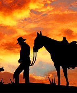 Cowboy Silhouette paint by numbers