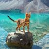 Bengal Cat In A Geographical Beauty Seascape paint by numbers