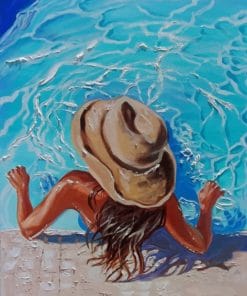 Lady Enjoying The Summer In The Swimming Pool paint by numbers