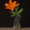 Orange Flower In A Glass Vase Paint by numbers
