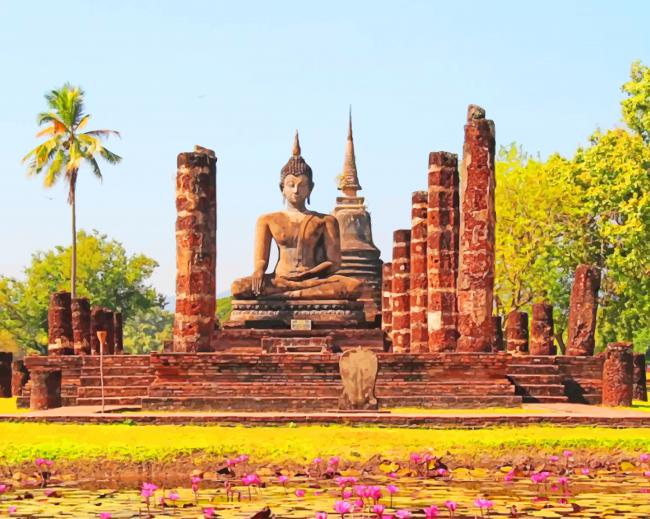sukhothai historical park paint by numbers