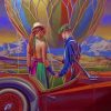 Vintage Couple And Colorful Hot Air Balloon paint by numbers