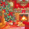 Aesthetic Christmas Fireplace Paint by numbers