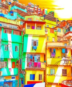 Colorful Houses paint by numbers
