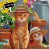 Cats Wearing Sunhats paint by numbers