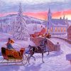 Christmas Horse Sleigh paint by numbers