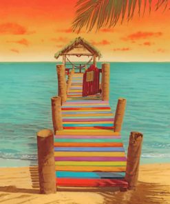 Colorful Sea Pier paint by number