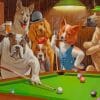 Dogs Playing pool paint by number
