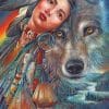 Native American With Wolf paint by numbers