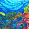 Turtles In coral Reef paint by numbers