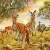 Wild Kangaroos And Animals paint by numbers