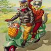 Cats On Motorcycle paint by number