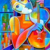Cubism Guitarist Paint by numbers
