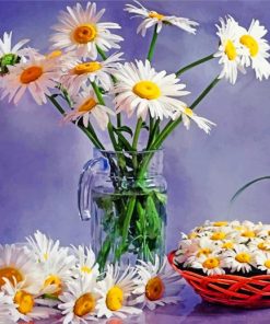 Daisies Vase Paint by numbers