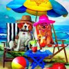 Dogs In Beach Paint by numbers