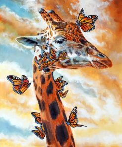 Giraffe And Butterflies Paint by numbers