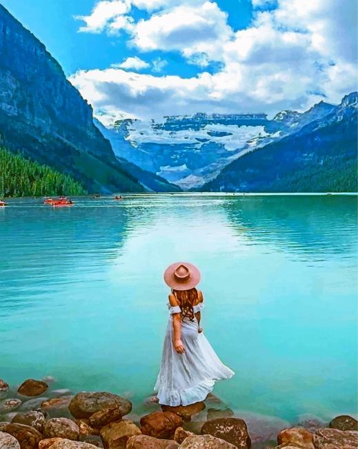 Girl In Banff National Park Paint by numbers