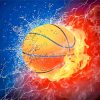 Basket Ball On Fire Paint by numbers