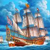 Sail Ship In Sea Paint by numbers