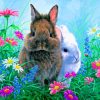 Bunny Rabbits In Garden Paint by numbers